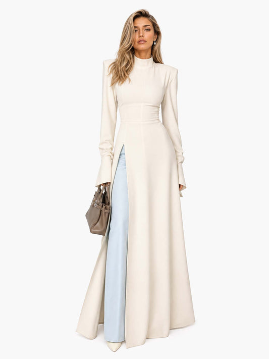 Robe Longue Élegante avec Fente Tendance