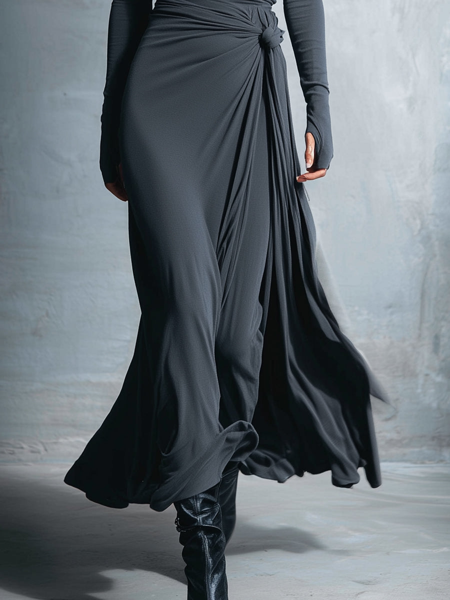 Gabriella | Robe longue avec nœud latéral