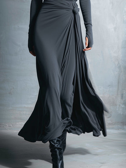 Gabriella | Robe longue avec nœud latéral