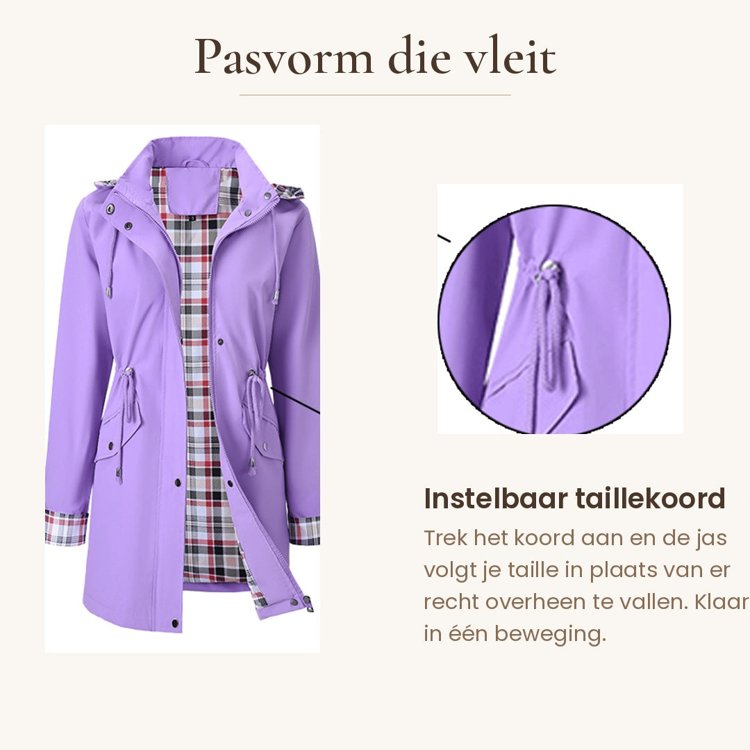 Carlotta Veste de Pluie 3-en-1 – Imperméable avec Capuche Amovible