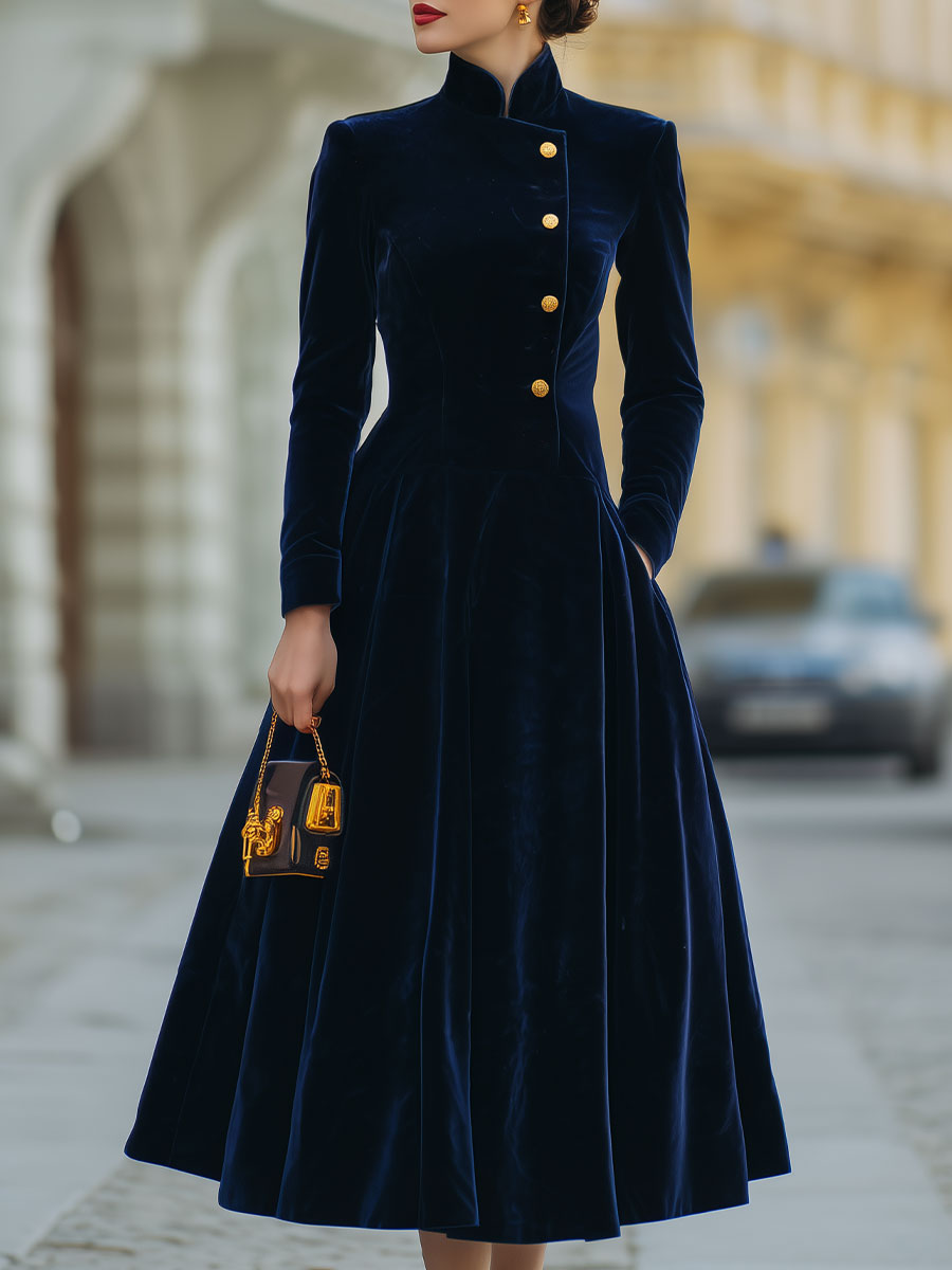 Natalia | A-Line Dress with Gold Accents