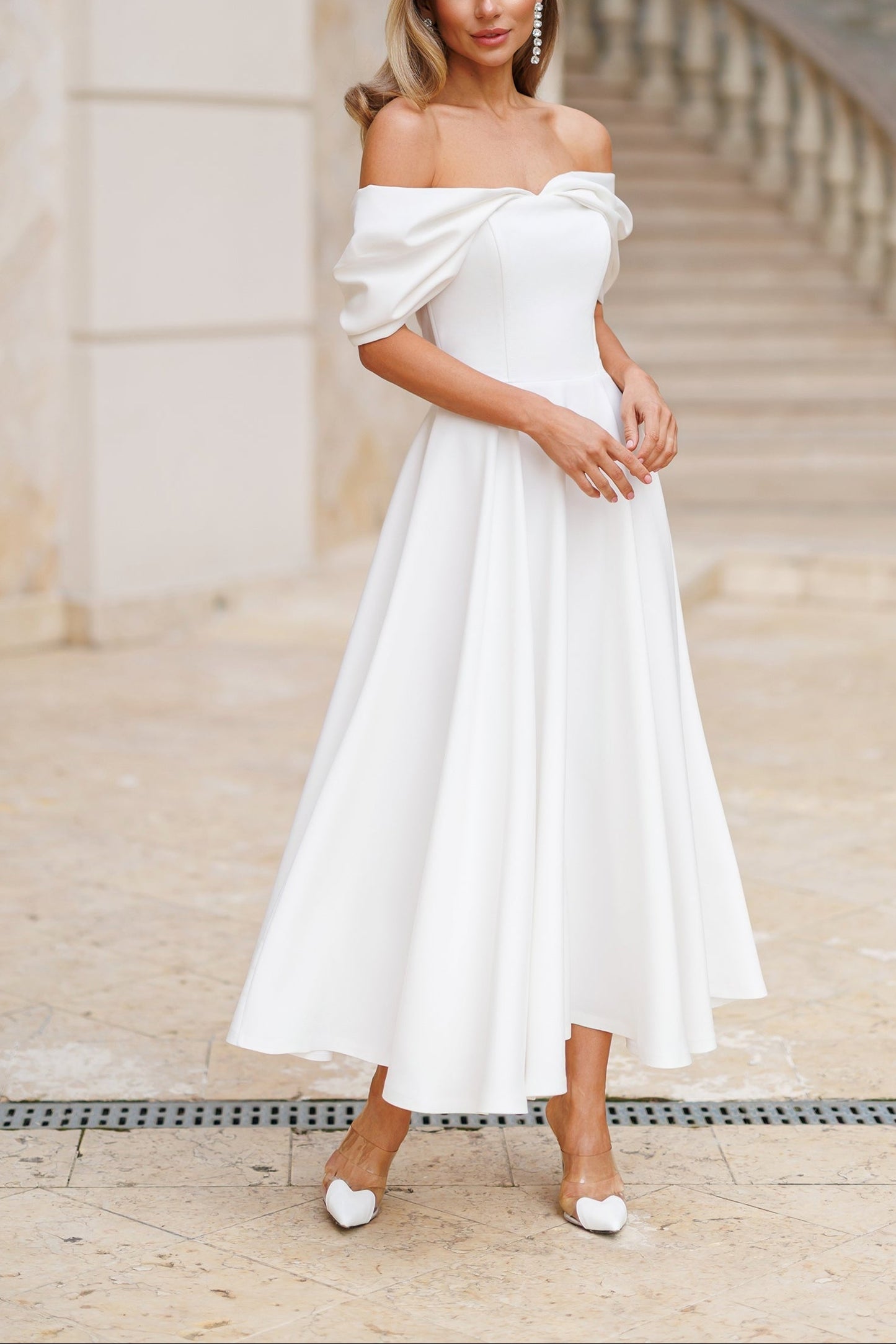 Robe Maxi Élégante à Épaule Dénudée