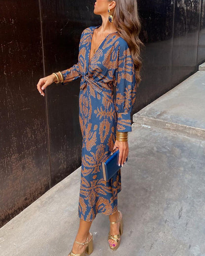 Celeste | Robe Midi Élégance avec Imprimé Floral
