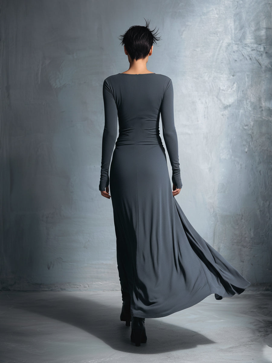 Gabriella | Robe longue avec nœud latéral