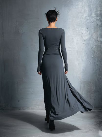 Gabriella | Robe longue avec nœud latéral