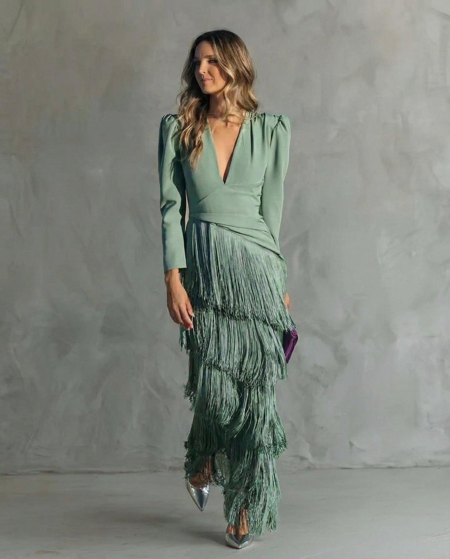 Chiara | Robe élégante avec des manches à franges