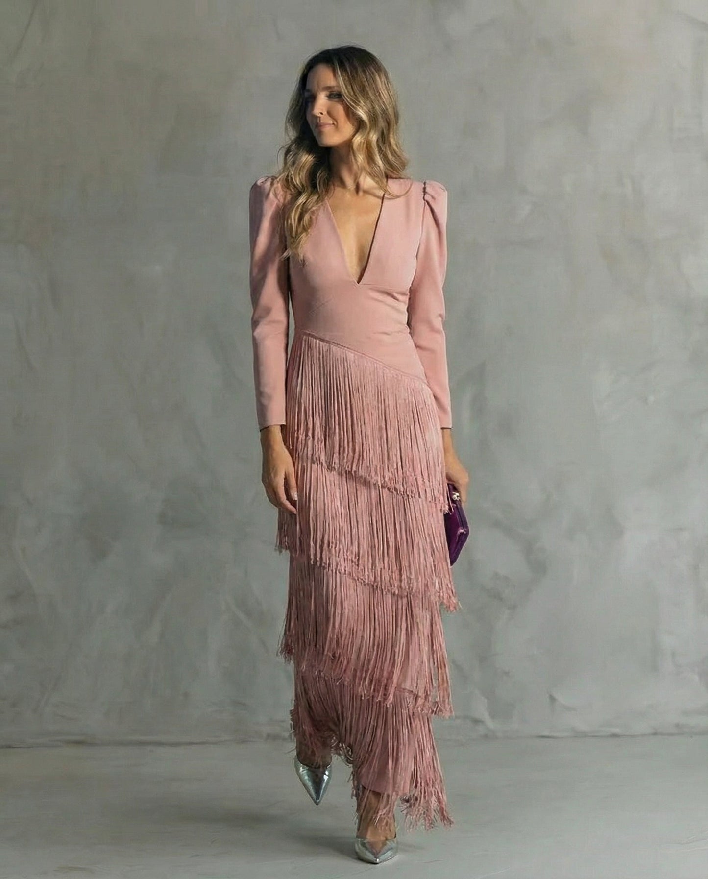 Chiara | Robe élégante avec des manches à franges