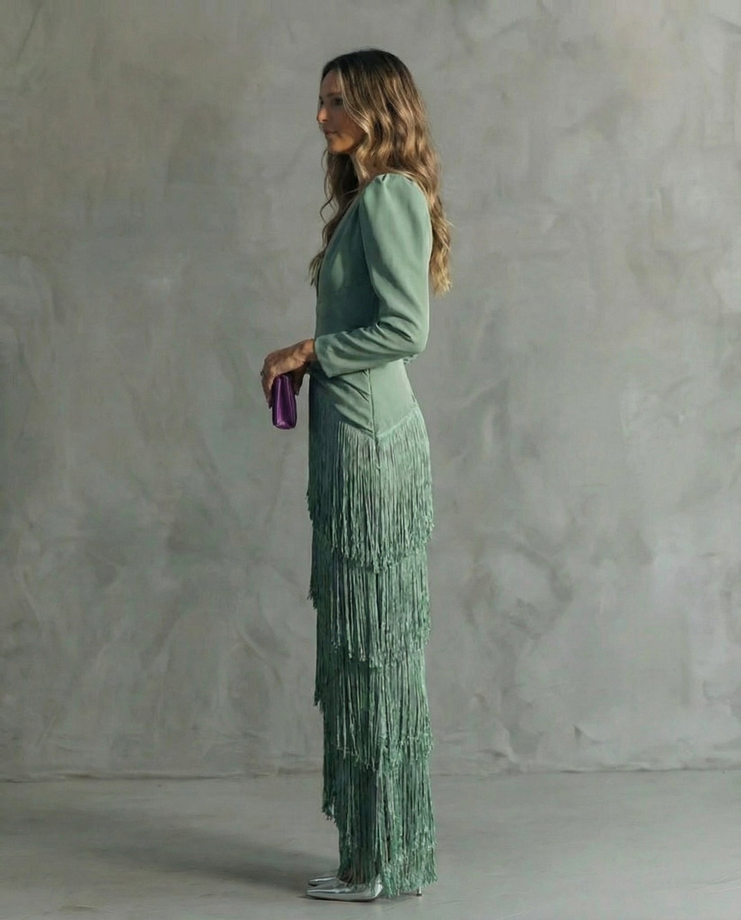 Chiara | Robe élégante avec des manches à franges