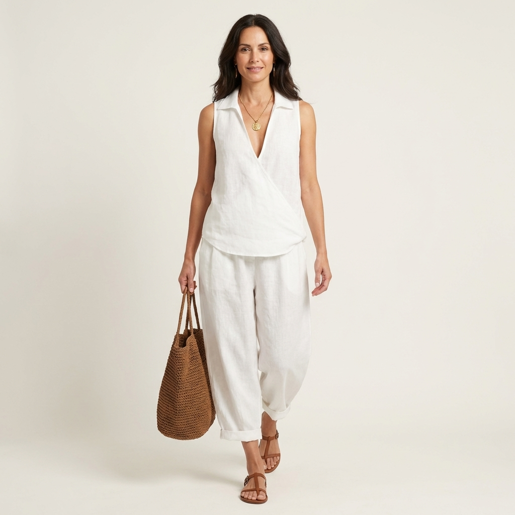 Ensemble Cache-Cœur avec Pantalon Large
