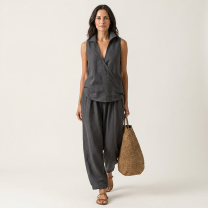 Ensemble Cache-Cœur avec Pantalon Large