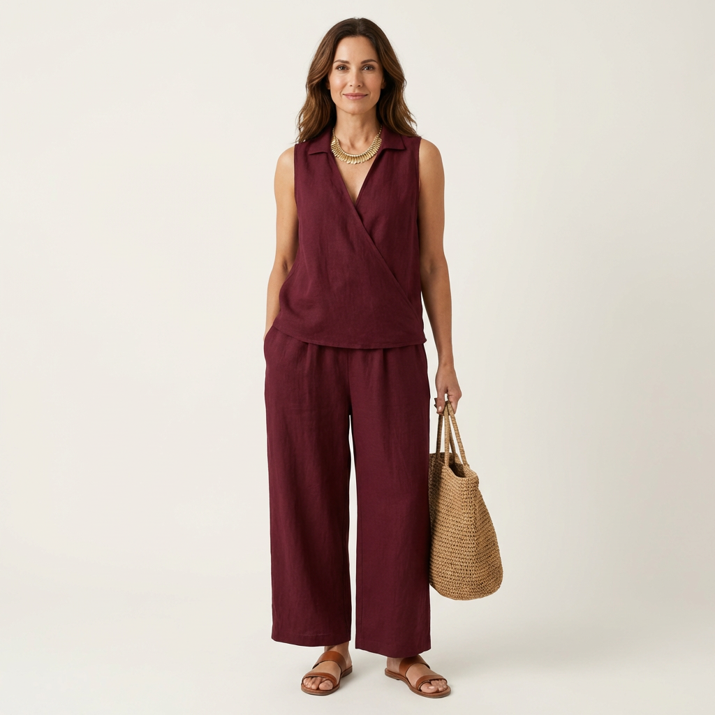 Ensemble Cache-Cœur avec Pantalon Large