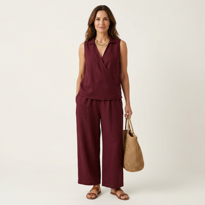 Ensemble Cache-Cœur avec Pantalon Large