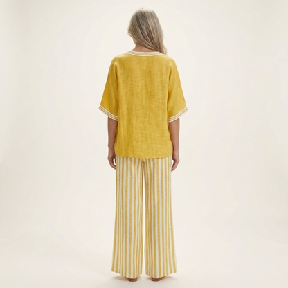 Ensemble Rayé à Col V