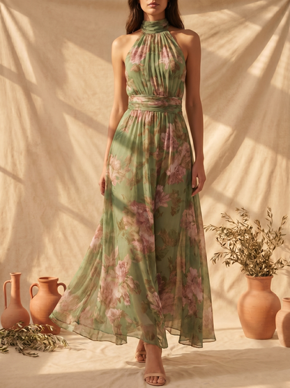 Livia | Robe maxi avec col halter et design élégant