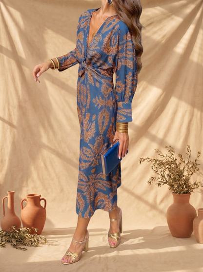Celeste | Robe Midi Élégance avec Imprimé Floral