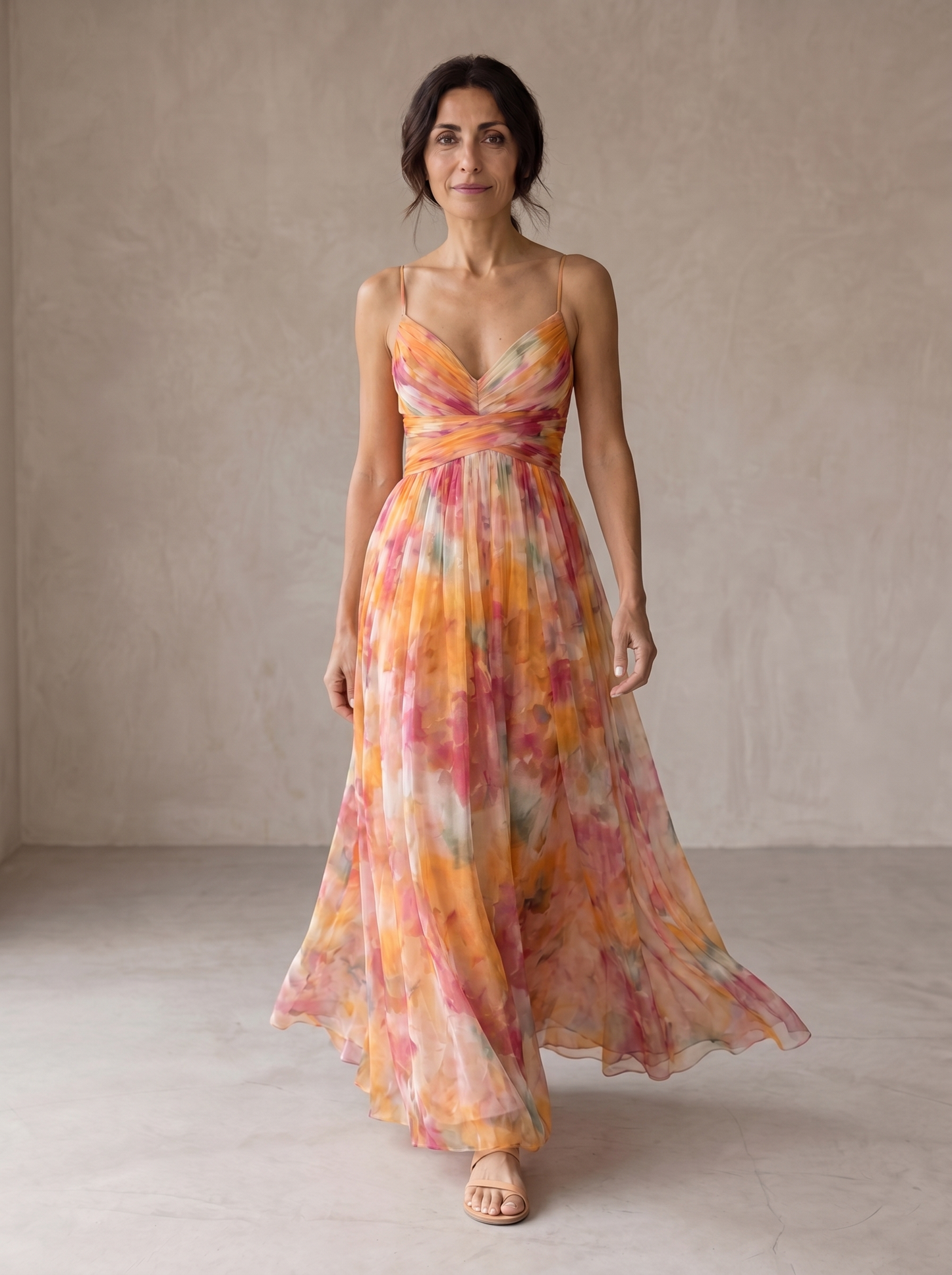 Giselle | Robe maxi en chiffon avec motif floral