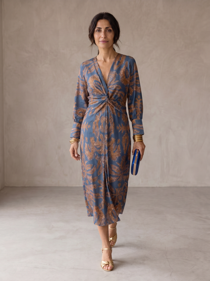 Celeste | Robe Midi Élégance avec Imprimé Floral