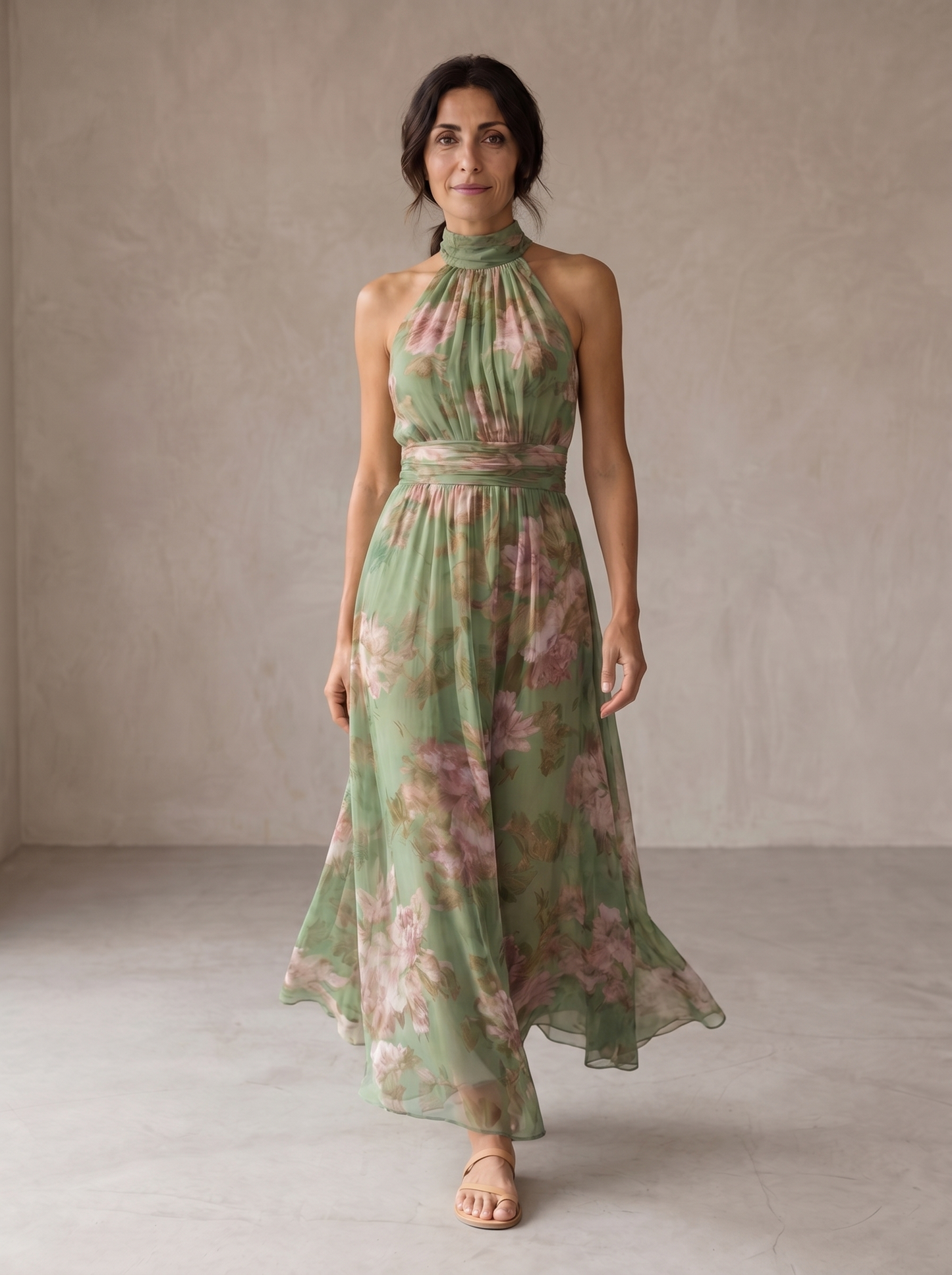 Livia | Robe maxi avec col halter et design élégant