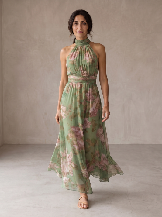 Livia | Robe maxi avec col halter et design élégant