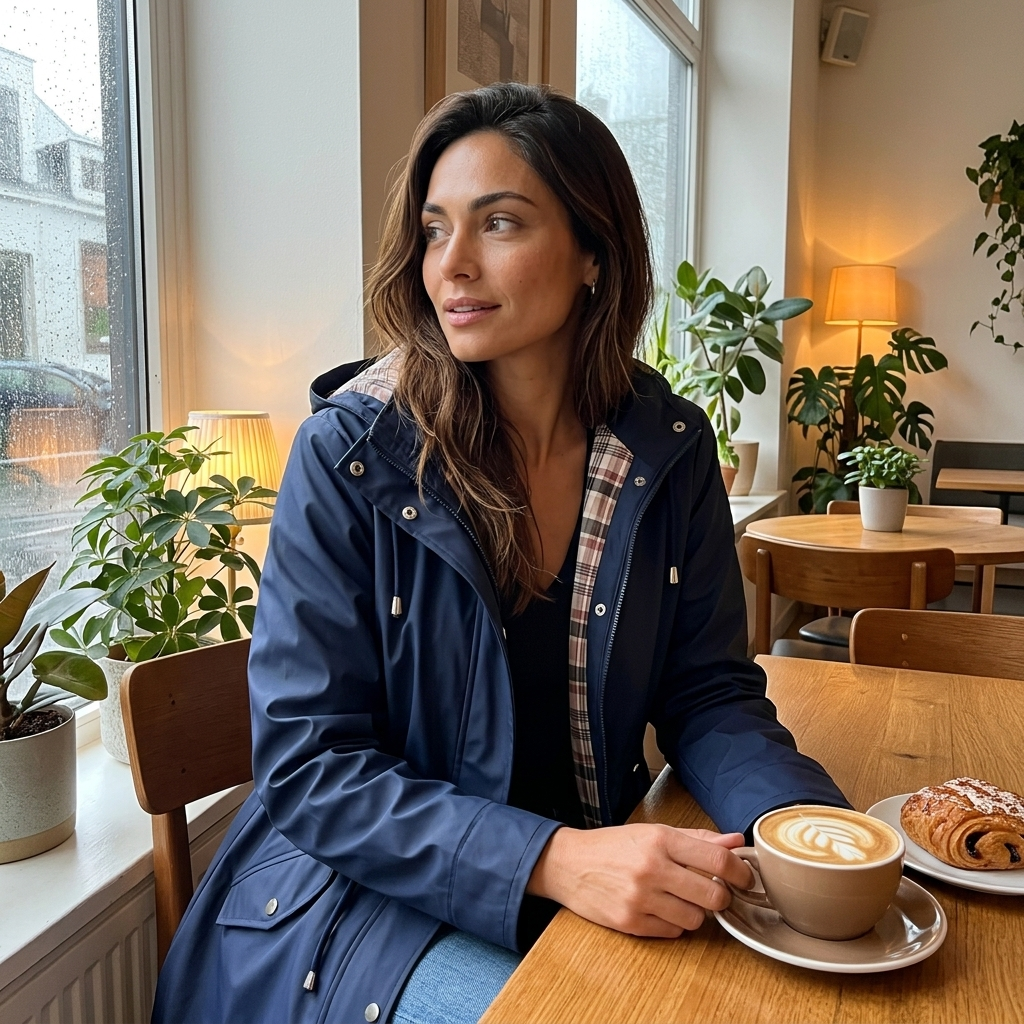 Carlotta Veste de Pluie 3-en-1 – Imperméable avec Capuche Amovible