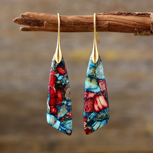 DELACROIX | BOUCLES D’OREILLES VINTAGE AVEC PIERRES COLORÉES