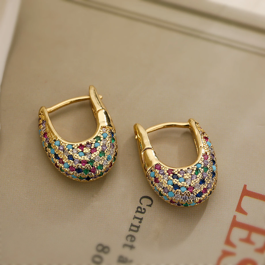 DELACROIX | BOUCLES D’OREILLES ÉLÉGANTES AVEC CRISTAUX COLORÉS