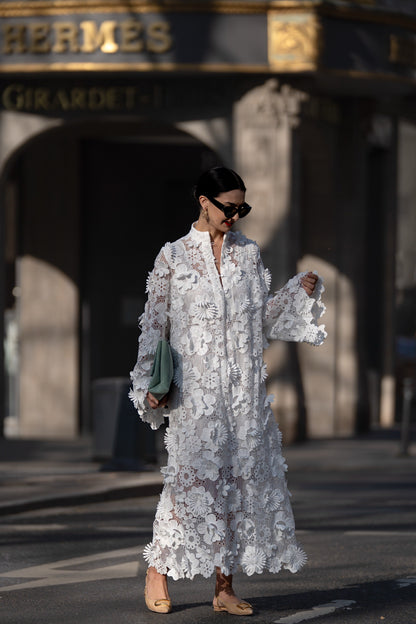 Estelle | Robe en dentelle blanche
