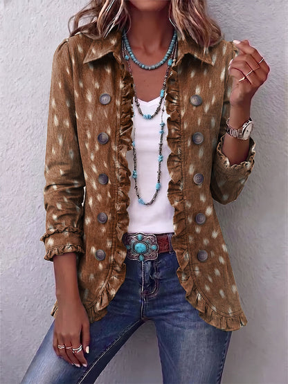 Simone | Veste à imprimé animalier à volants