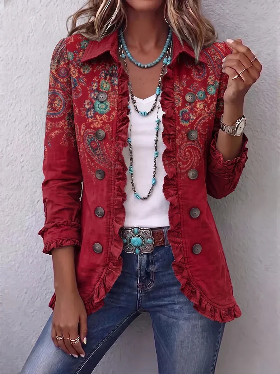 Francine | Veste en cachemire avec volants