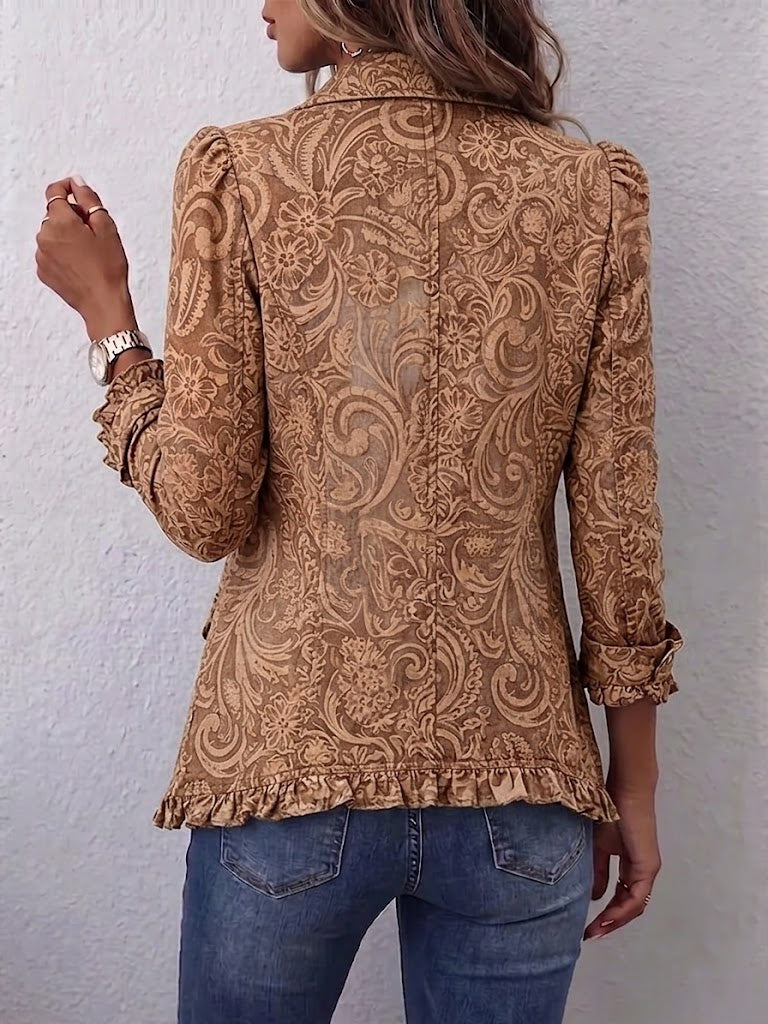 Katell | Veste fleurie vintage à volants