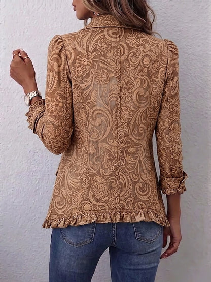 Katell | Veste fleurie vintage à volants