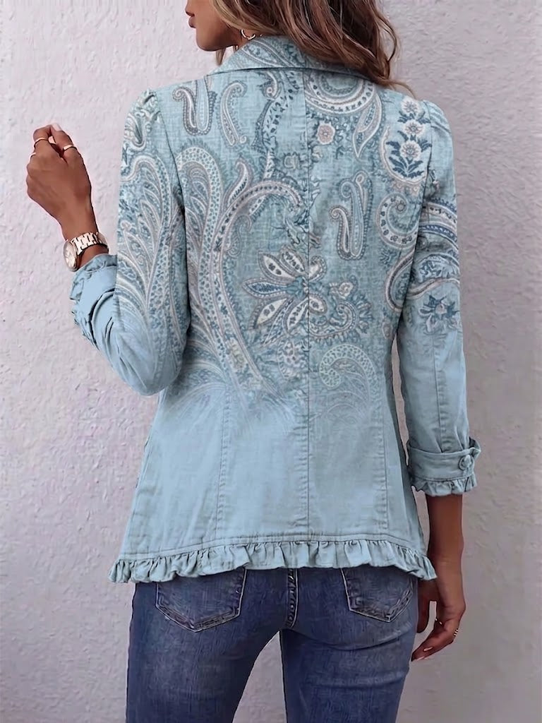 Céline | Veste en cachemire vintage avec volants