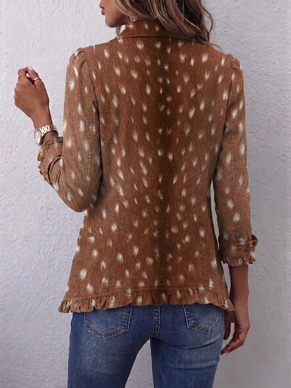 Simone | Veste à imprimé animalier à volants