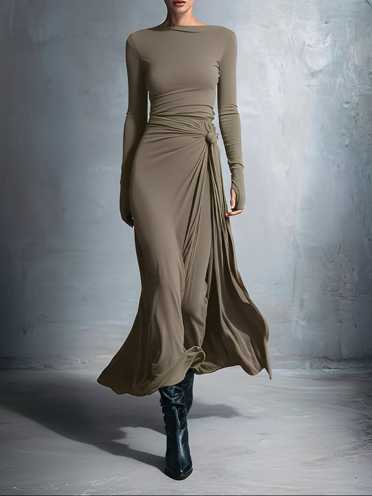 Gabriella | Robe longue avec nœud latéral